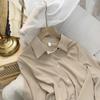 HI-FASHION Chiffon Blouse Women's White Long Sleeve Lapel Tops Spring Korean Shirt Solid Color Loose Shirt Women Plus Size