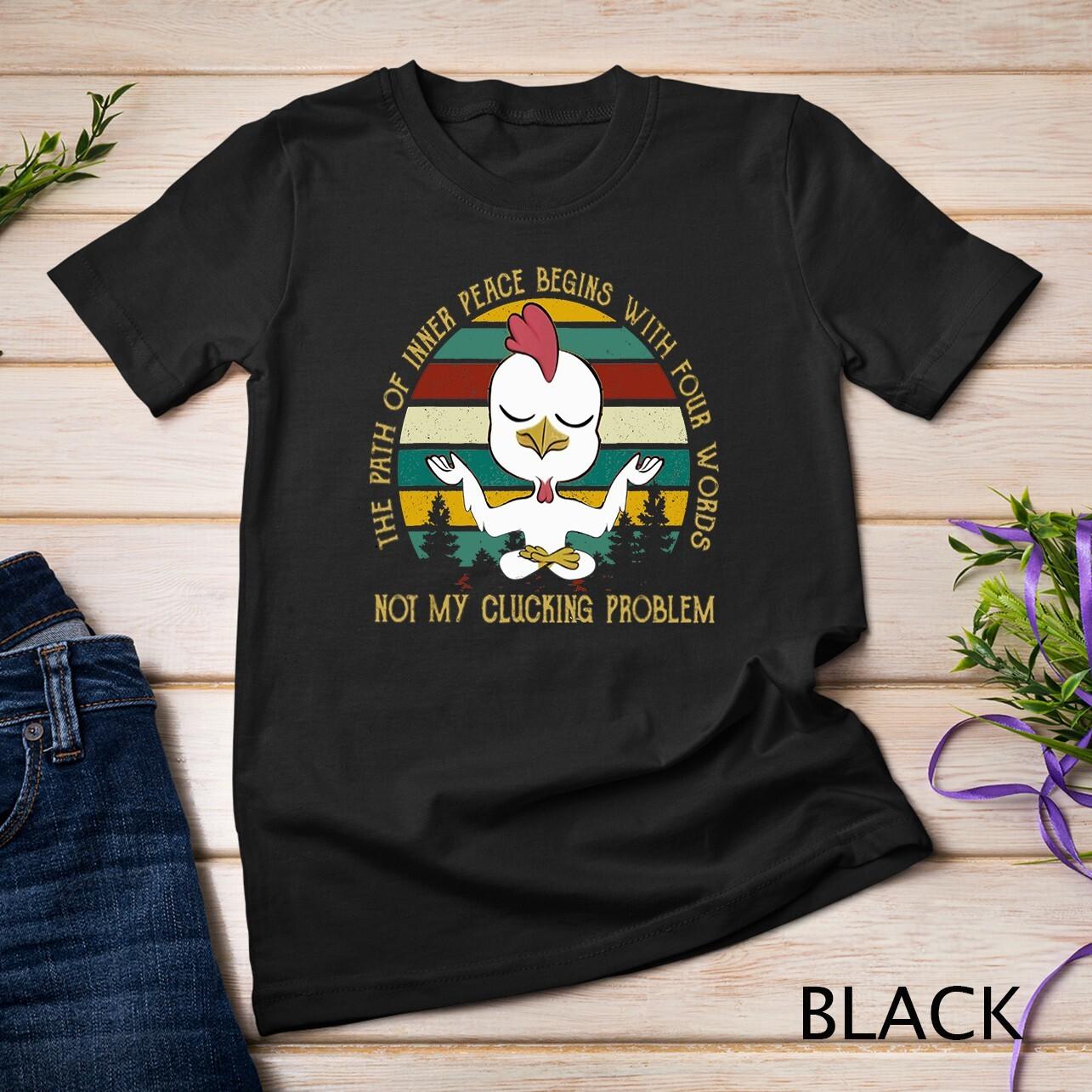 Funny Chicken Yoga Tee T-Shirt Mens Womens Tees Top Unisex T-Shirt Mens Womens Tees Top S