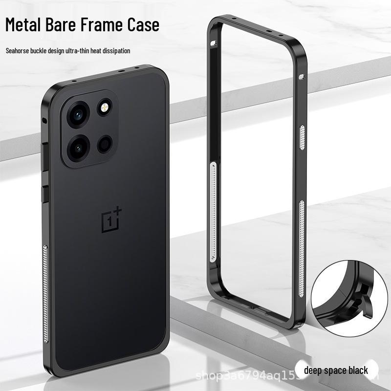 

OnePlus 1+ Turbo6/ Turbo6V Metal Heat Dissipation Anti-fall Phone Case with Seahorse Buckle 1+Turbo6