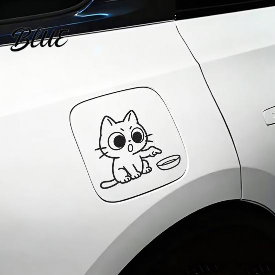 Sticker No Damage Car Sticker Waterproof PVC Self-adhesive Trace Auto Decal Cartoon Cat Safe Decal Pattern Funny for Fuel Tank Caps Windows Luggage