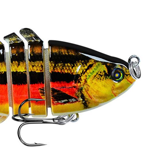 4Pcs 3D Swimming Baits Fishing Lures Realistic Looking Bright Color Multi-section Freshwater Saltwater Artificial Lures Hard Baits