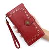 Minimalist Pu Leather Long Wallet With Zipper For Daily Use And Card Storage