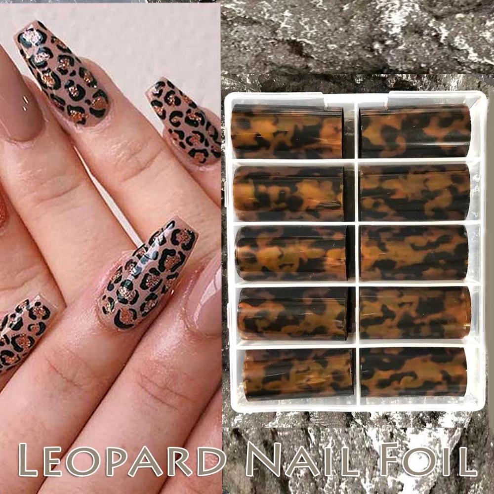 

Winter Starry Sky Autumn Leopard Stickers Nail Foil Tortoiseshell Amber 13