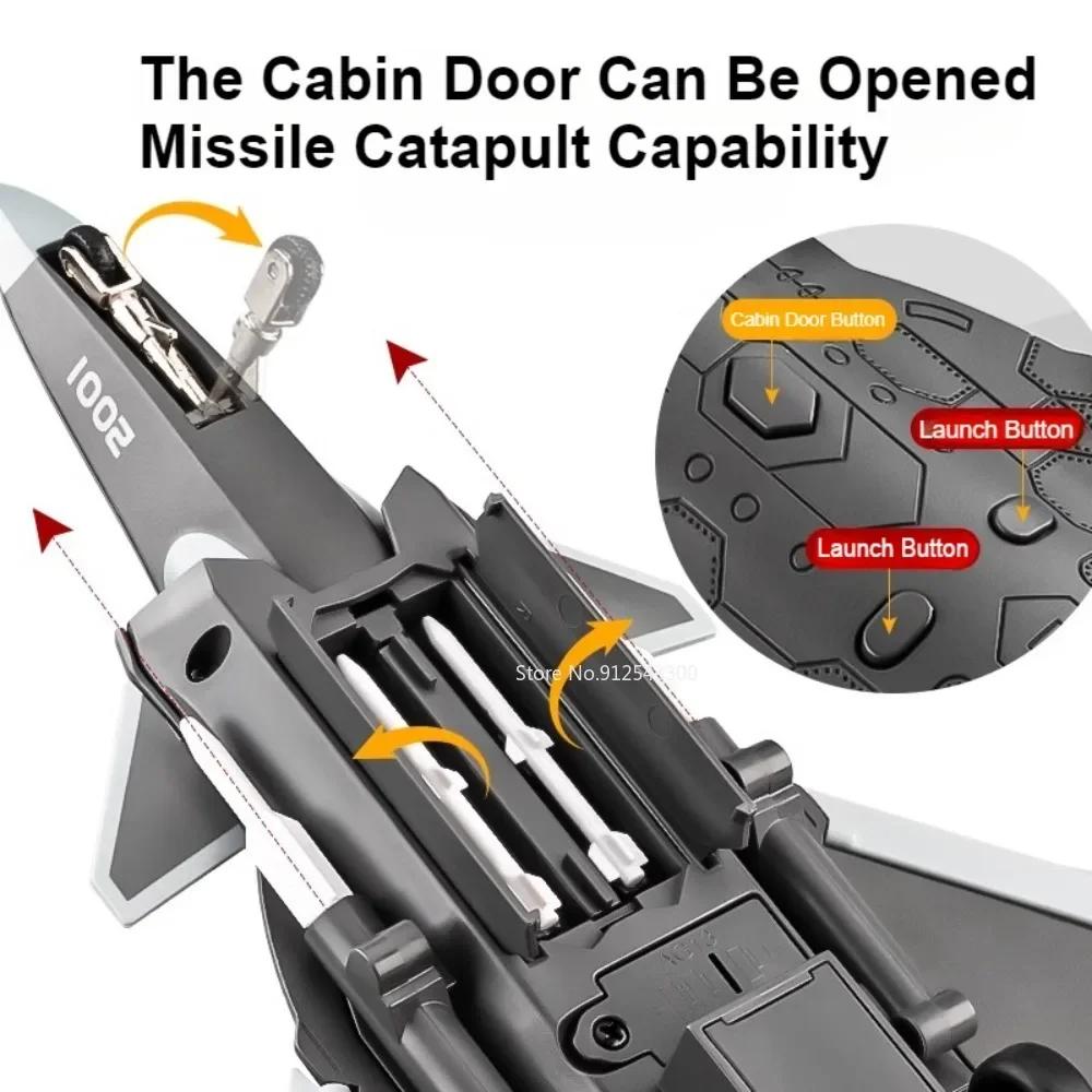 1:84 Scale J-20 Stealth Fighter Model Toy Sound Light One Click Ejection Missile Military Aircraft Models Kids Hobbies Gifts