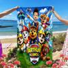 PAW Patrol Print Beach Towel, Versatile Lightweight Absorbent Beach Towel for Pool Surf Yoga Bathroom, Perfect Birthday Holiday Gift