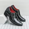 Fashion 2025 Men Elegantes Leather Shoes Formal Business Shoes Pointed Toe High Heels Luxury Design Wedding Shoes Men Large Size 38-46