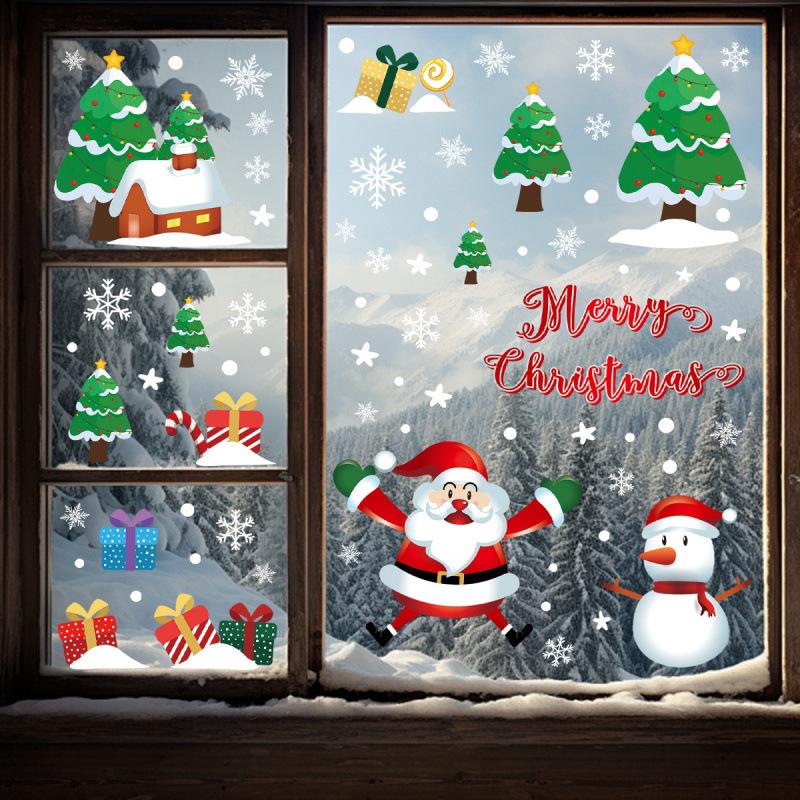 Santa Claus Self-Adhesive Christmas Window Stickers – Festive Holiday Decoration