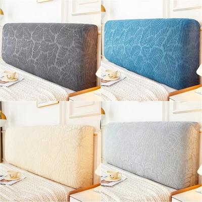 Jacquard Leaves Bed Headboard Cover Elastic Spandex Floral Washable Dustproof Protector Covers for Bed