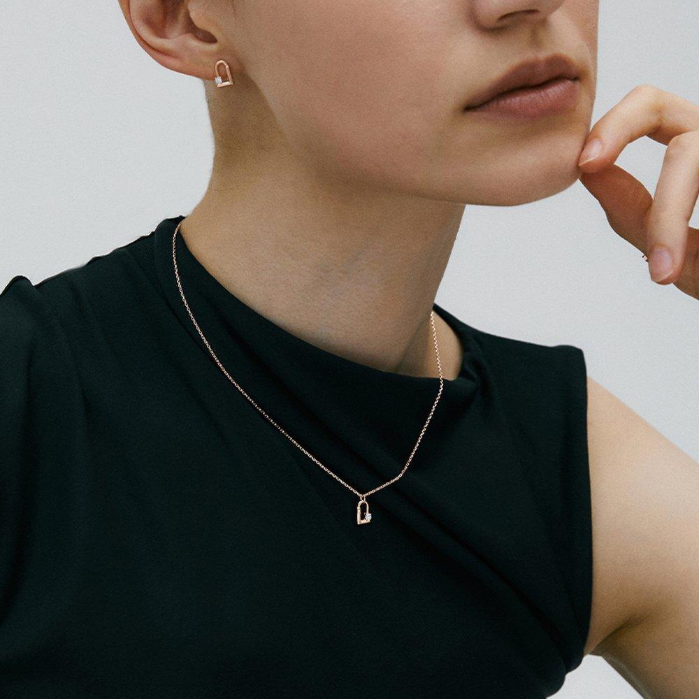 Lucky El Birthstone Silver Pink Necklace (Choose 1 of 12)