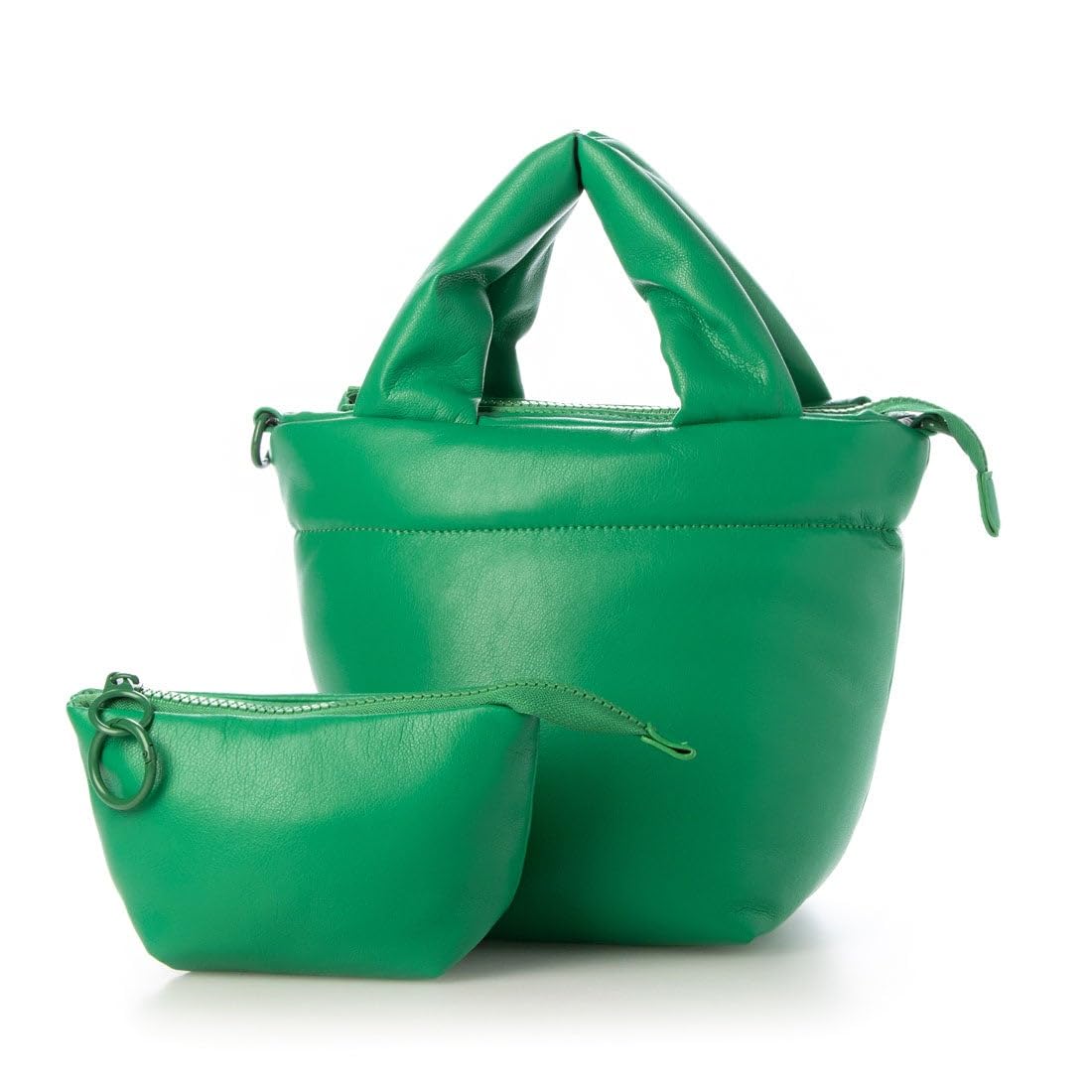 

Puffer mini tote bag with pouch GN [Kashkash] 01-00-81980 Women s