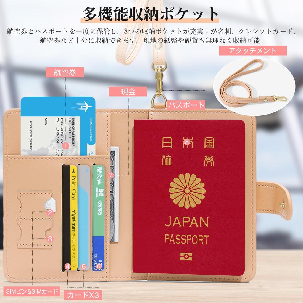 Ganve Passport Neck Passport Passport Airline Ticket Faux Passport Ticket Passport Wallet Domestic and International Passport Storage Pink Case,