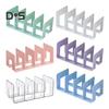 Desk Boodend Storage Organizer Book Support Stand with 4 Vertical Compartments Plastic File Sorter Rack for Book Magazines