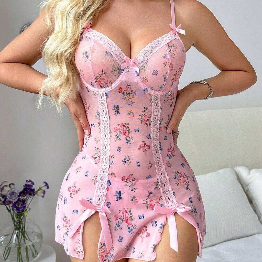 Ins Sleep Dress Cross Border Lace Trimmed Nightwear Pure Temptation Cute Slips