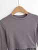 Retro Lace Hem Long Sleeve Spicy Girl Fitted Top