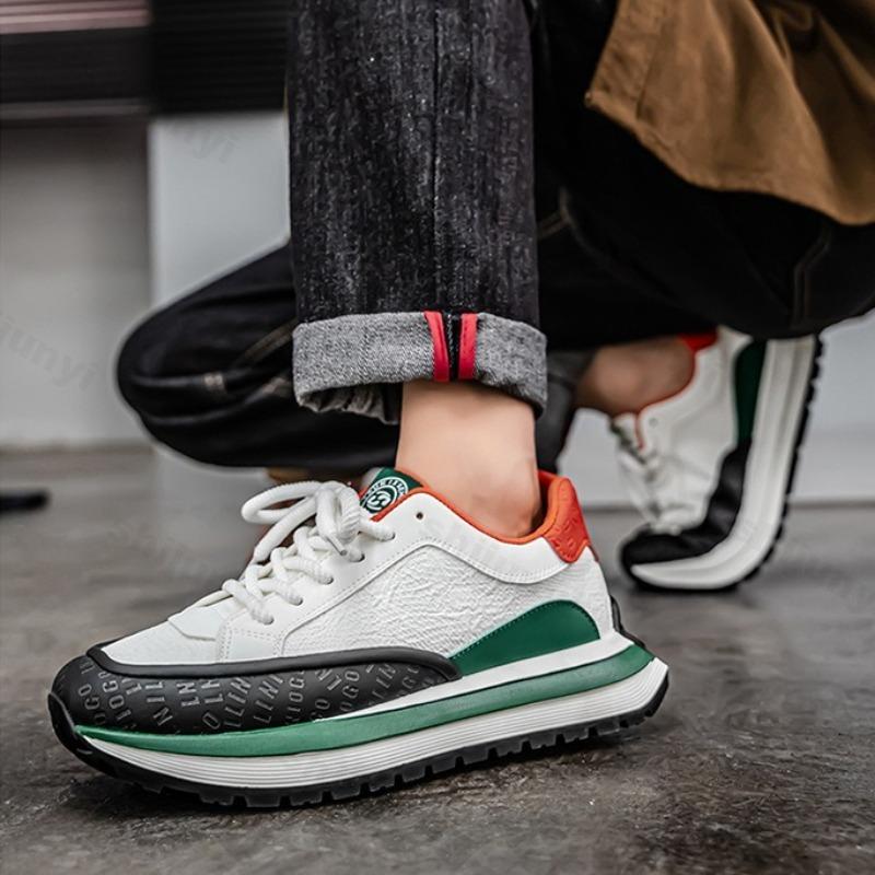 Fashion 2025 New Men's Shoes Spring Breathable Casual Sneakers Comfortable Versatile Thick Bottom Height Increasing Chunky Sports Shoes