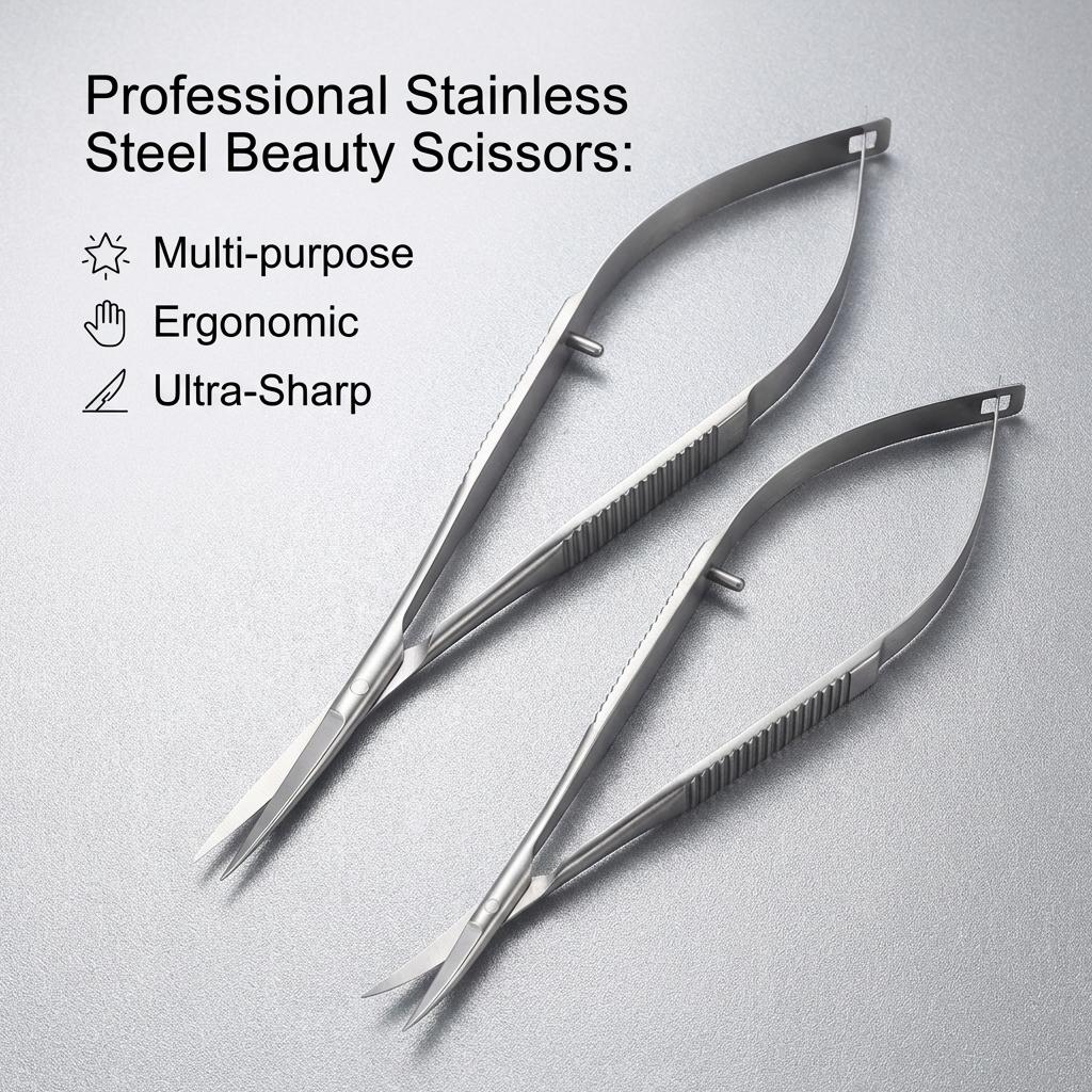 1PCS Russian Dovetail Scissors Beauty Nail Nail Removal Dead Skin Nail Barbs Curved StainlessSteel Spring Dead Skin Scissors