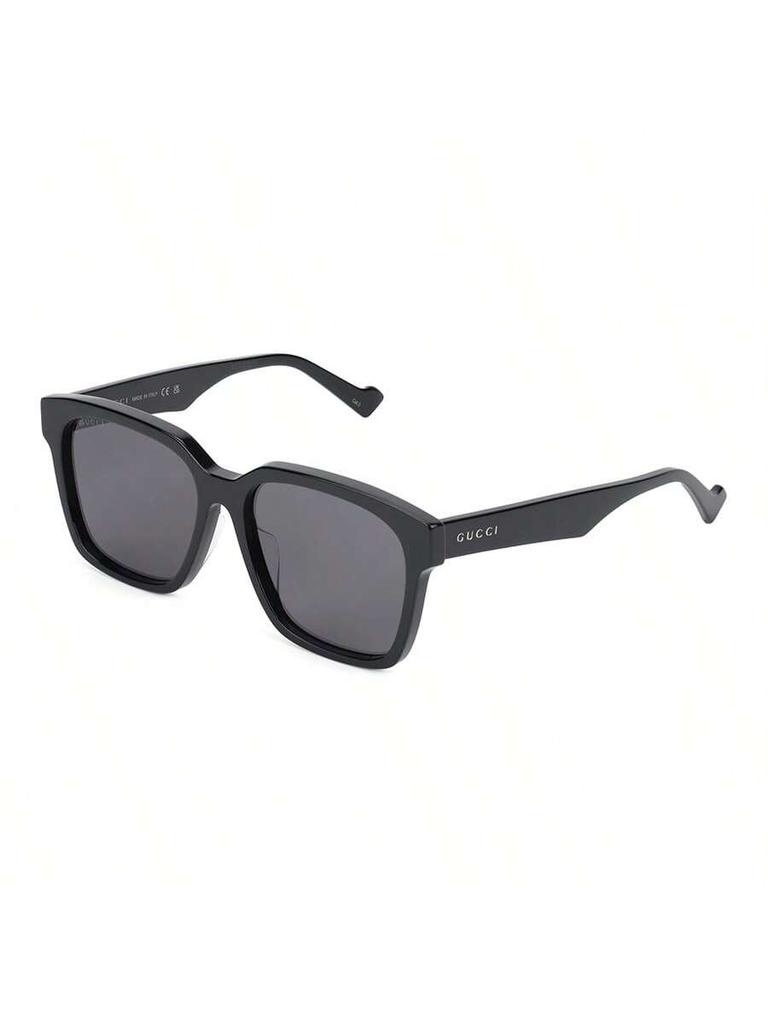 Gucci GG0965SA Oversized Square Sunglasses - Shiny Black & Grey Lenses