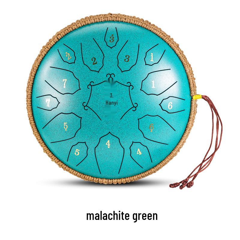 Hanpan 12-Inch Steel Tongue Drum, 15-Note D Key, Ethereal Sanskrit Sound