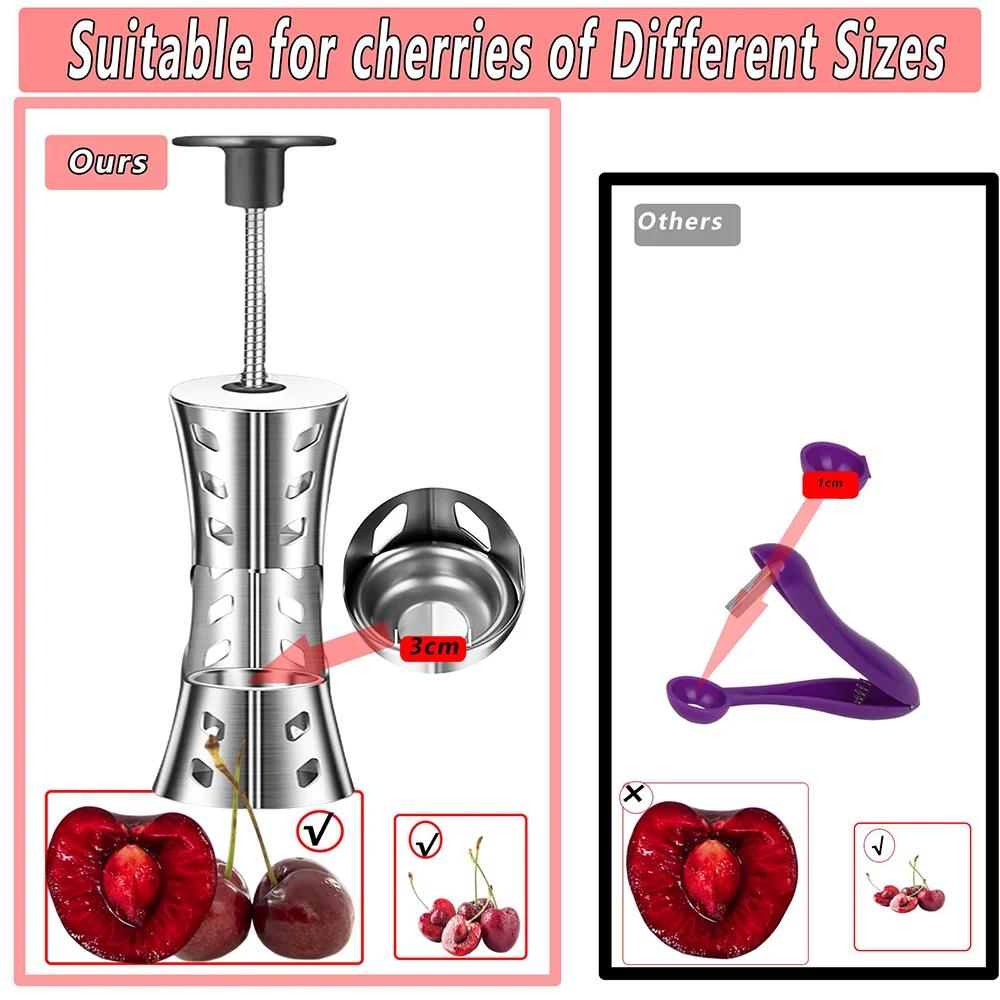 Olive Cherry Pitters Corer Tool 304 Stainless Steel Fruit Seed Remove Automatic Rebound Press  Multifunctional Kitchen Gadge