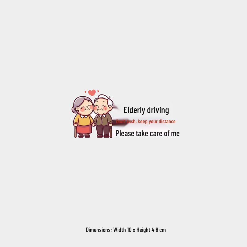 Elderly Driver: Please Keep Distance - Fun Rear Windshield Sticker
