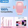 YWOR Pink Car Phone Holder, Universal Phone Mount for Car Dashboard,Super Suction Dash Cellphone Car Mount Stand