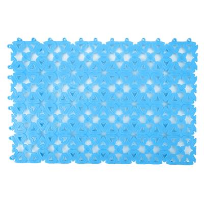 Dog Cat Pet Mat Plastic Spliced Hollow Anti Slip Pads for Pet Cage Mat Bathroom Floor (Blue)