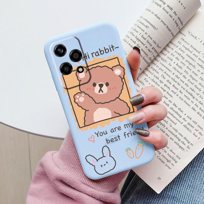 Beautiful Flowers For Honor 200 Lite Case Cute Heart Leopard Print Cover Soft Silicone Matte Protective Women Gilrs Back Fundas