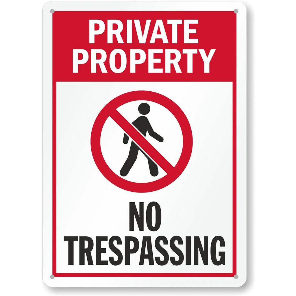 Retro No Trespassing Metal Poster Iron Decoration Perfect for Home Cafe Garage Club Bar Pubs