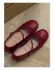 Retro bow thick heel Mary Jane shoes women's 2025 spring and summer new versatile inner height increase one-word buckle light mouth single shoes