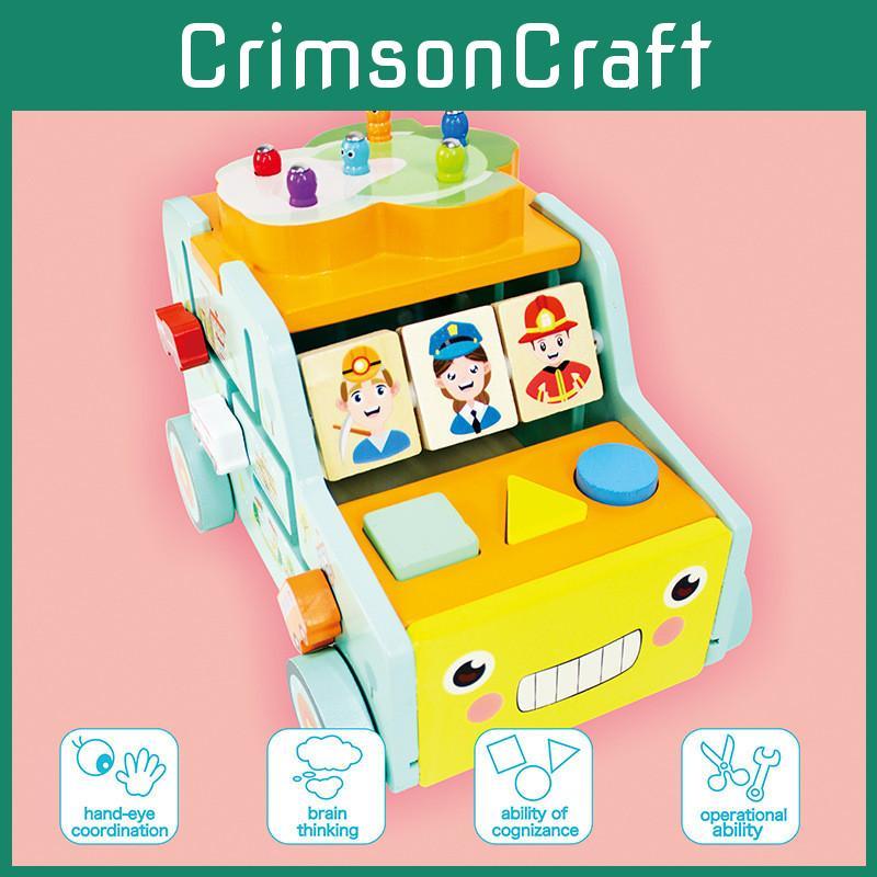 Wooden Car Fishing Learning Toy For Early Education Cognitive Development Skills