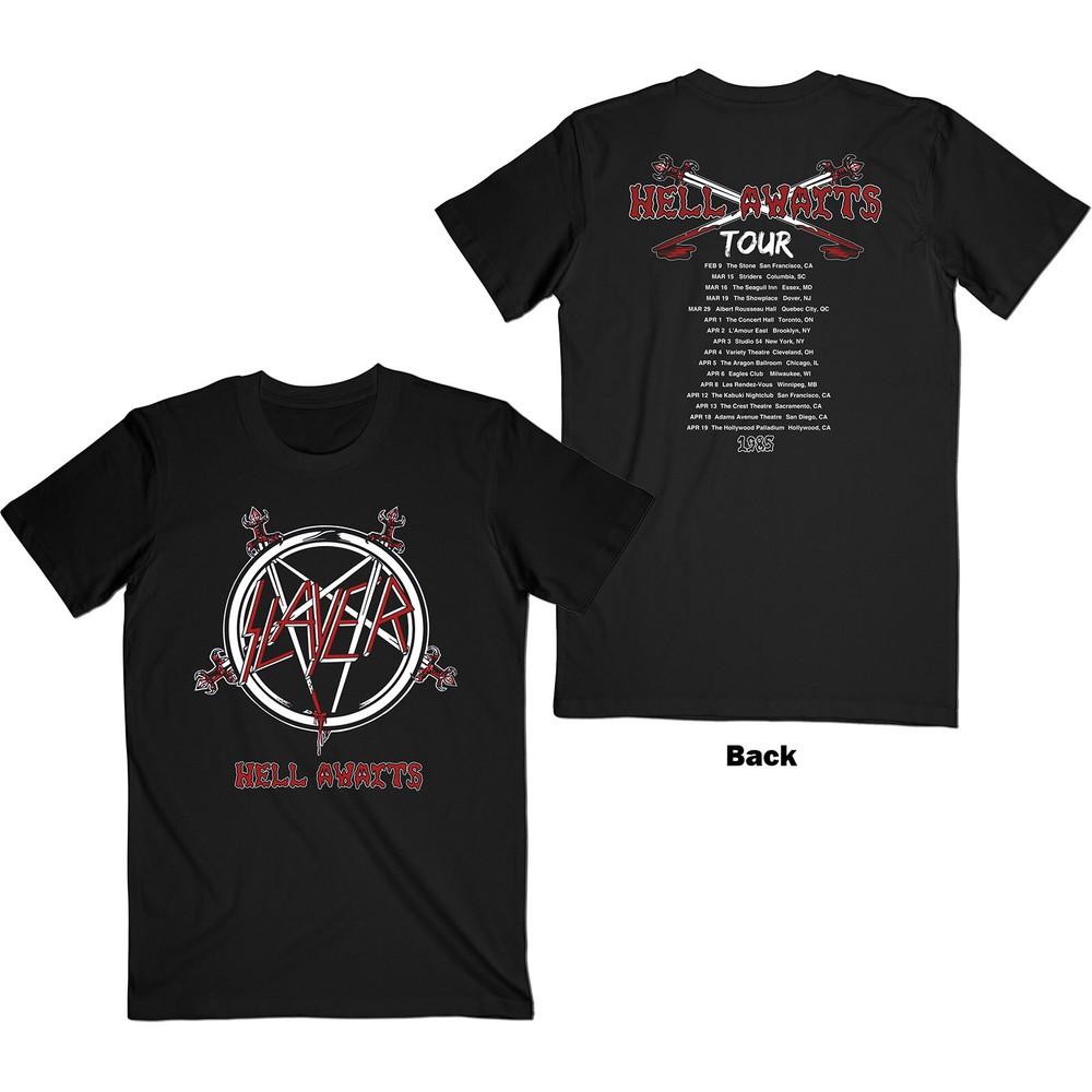 Slayer Unisex T-Shirt: Hell Awaits Tour (Back Print) Unisex T-Shirt