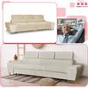 Sofa 3 Seater Sofa Bed with Sofa Bed. Bosso Family Sleeping Furniture Beige Velvet