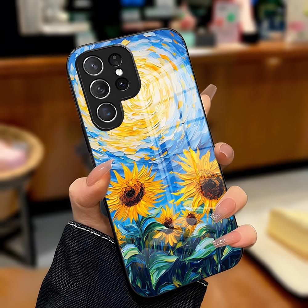 

Чехол для телефона «Звено подсолнуха» для Samsung S26 S25 Plus S20 S20 Plus S22 Ultra S23 FE S21 Plus S21 Ultra Стеклянная крышка Samsung S22 Ultra
