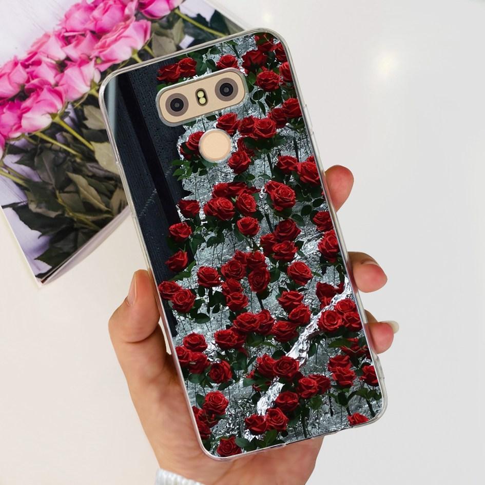 For LG G6 Plus Case LGM-G600K Phone Cases Popular Flower Soft Silicone Clear Protective Shell For LG G6 G 6 LG6 LGG6+ Back Cover