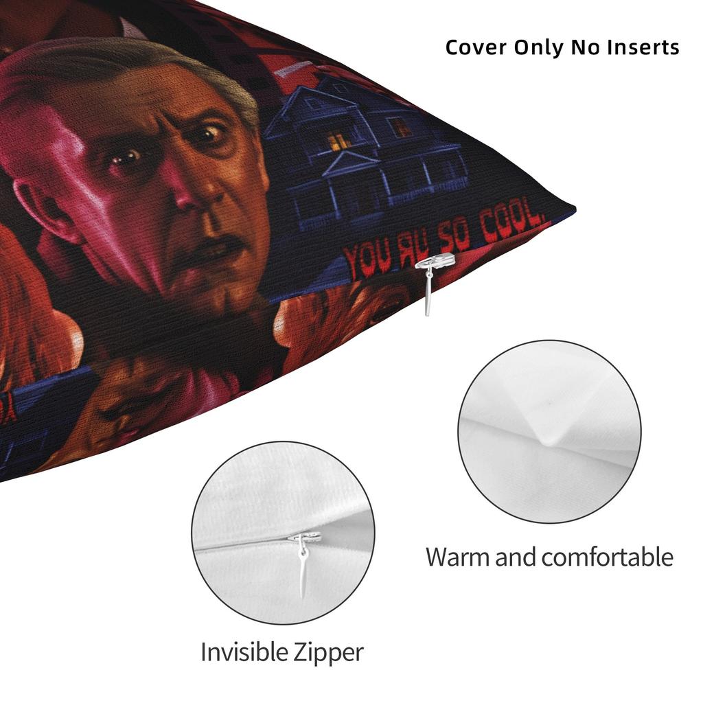 Horror Film Frighteds Nights Pillow Cover Kawaii Pillow Case For Living Room Sofa Comfy Cushion Cover Birthday Gift