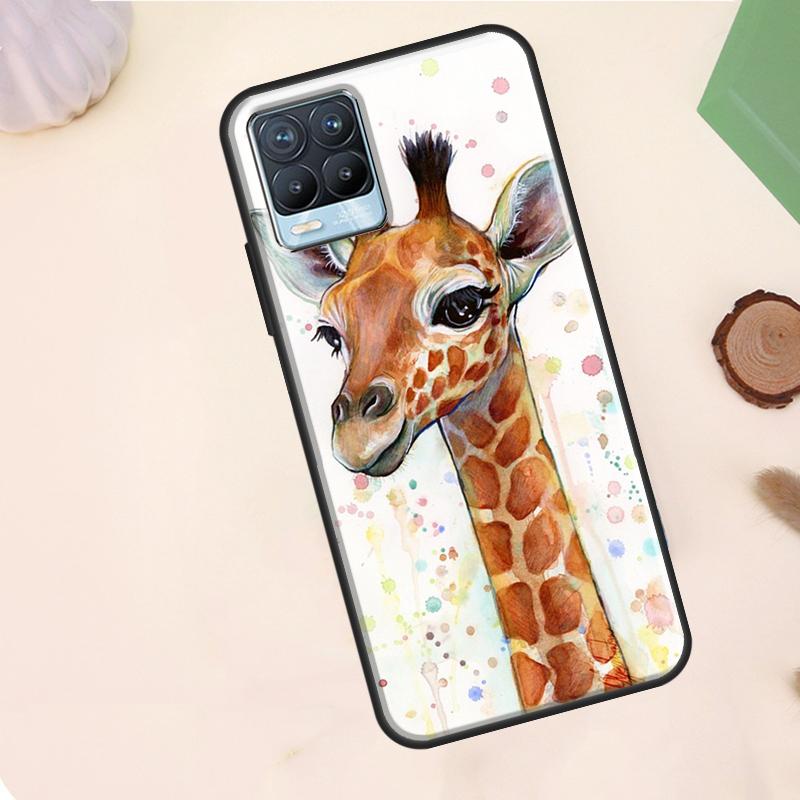 Cute Cartoon Giraffe Case For Realme C75 C63 C61 C55 C51 C53 C35 C65 C67 C71 11 12 13 14 15 Pro Plus GT6 GT7 Pro