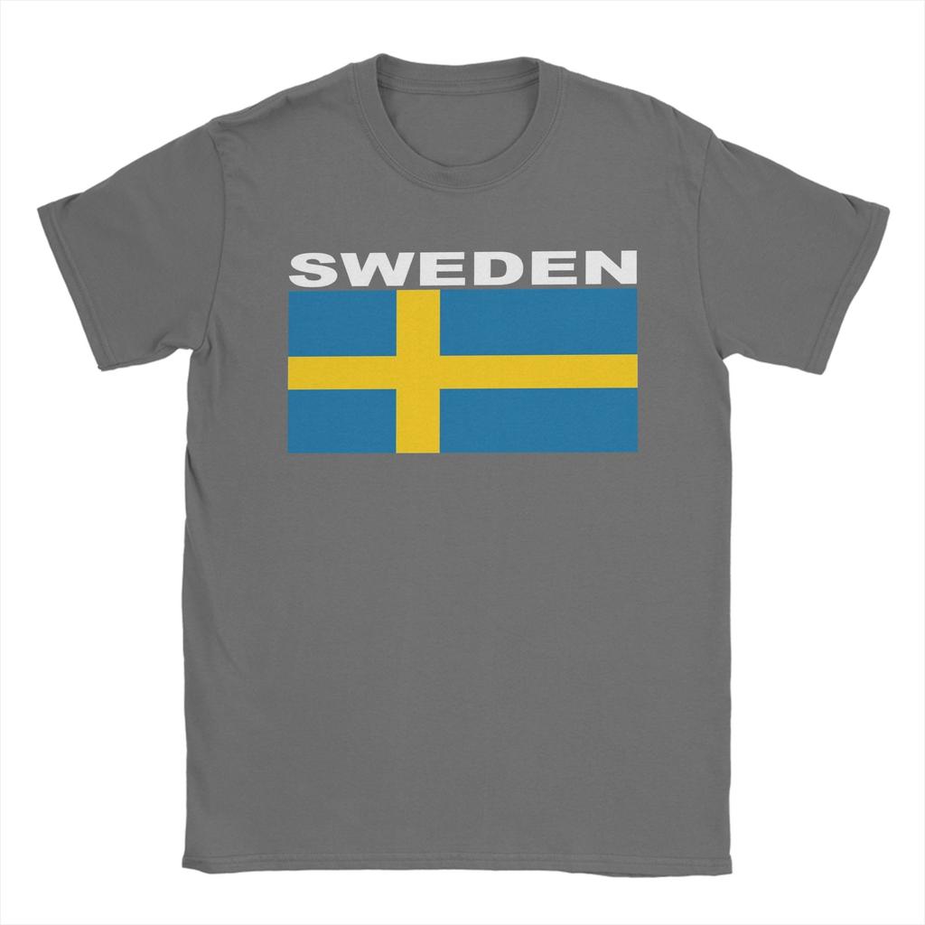 Sweden Swedish flag TShirt Unisex Hipster 100 Cotton Tee Shirt O Neck Short Sleeve T Shirt Big Size Clothes