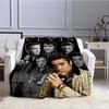 Various Styles of E-Elvis Pattern 3D Printed Rock Singer Sofa Blankets, Suitable for Adult and Children's Bedrooms and Living