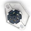 LEXOR 24V 7 Pin Trailer Wiring Socket Adapter Coupler Round Sleeve Outlet Hitch Turn Signal Tail Back Lamp Silver