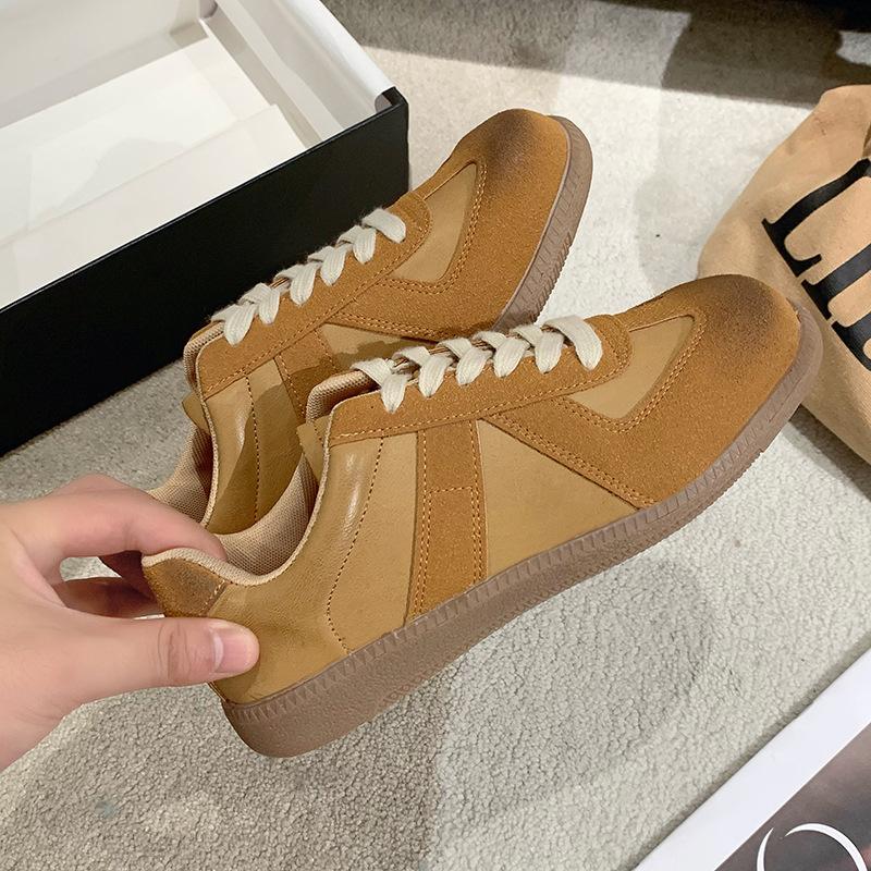 

Ретро полированное серебро женские новые универсальные туфли на шнуровке спортивные и повседневные туфли на плоской подошве прилив 40 светло-коричневого