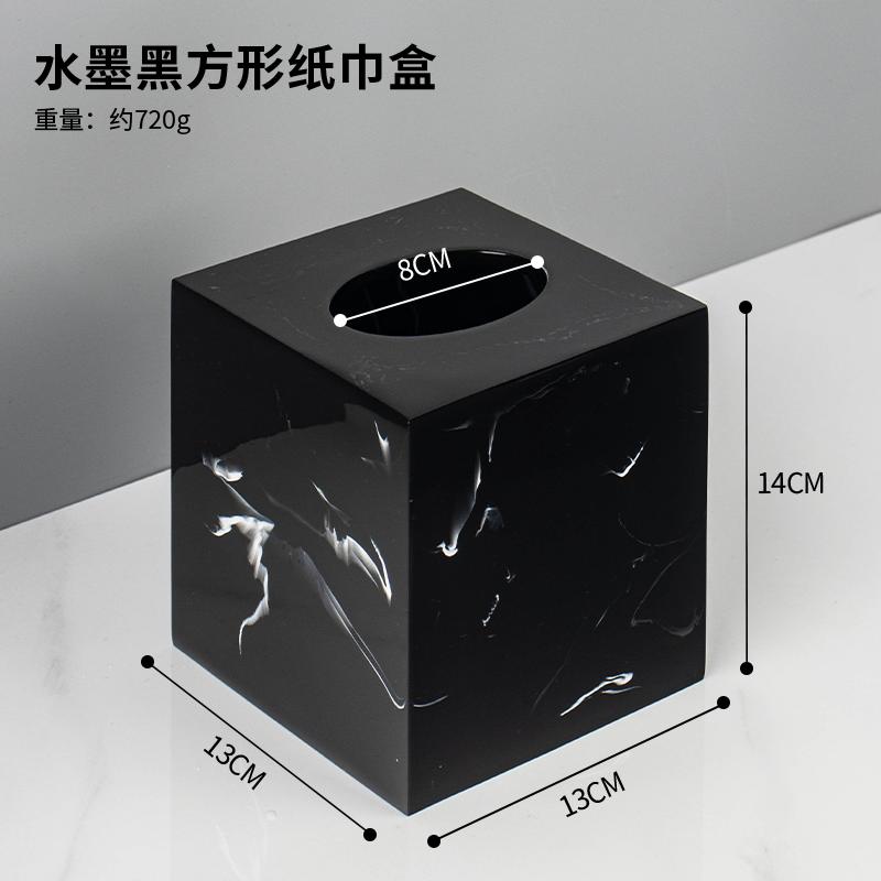 Creative Marble Rectangular Tissue Box Home Living Room Dining Table Extractable Tissue Box Modern Hotel Store Tissue Box Decor