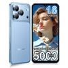 Smartphone Blackview WAVE 7C, 16 GB (4+12) + 64 Go / 16 Go (4 + 12 Go) + 128 GB, 6,56 polegadas, 5000 mAh, 32 MP, 4G, Android 16 azul 128GB