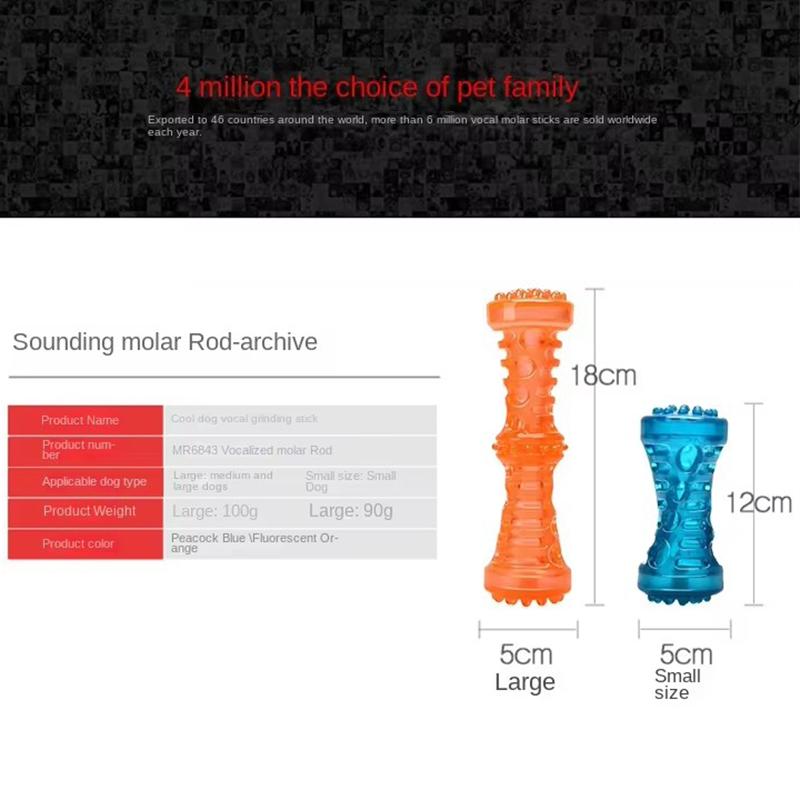 TPR Squeaky Dog Toy Plastic Bone Shape Chew Toy for Dogs with Sound Teeth Cleaning Anti - Bite Molar Stick Pet Supplies