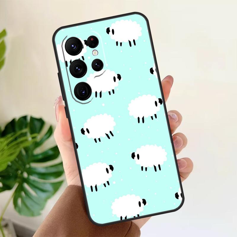 

Cute Sheep Soft Case For Samsung Galaxy S25 Ultra S21 S22 S23 S24 Plus S9 S10 S20 FE S24 FE Phone Cover Galaxy S20 Plus