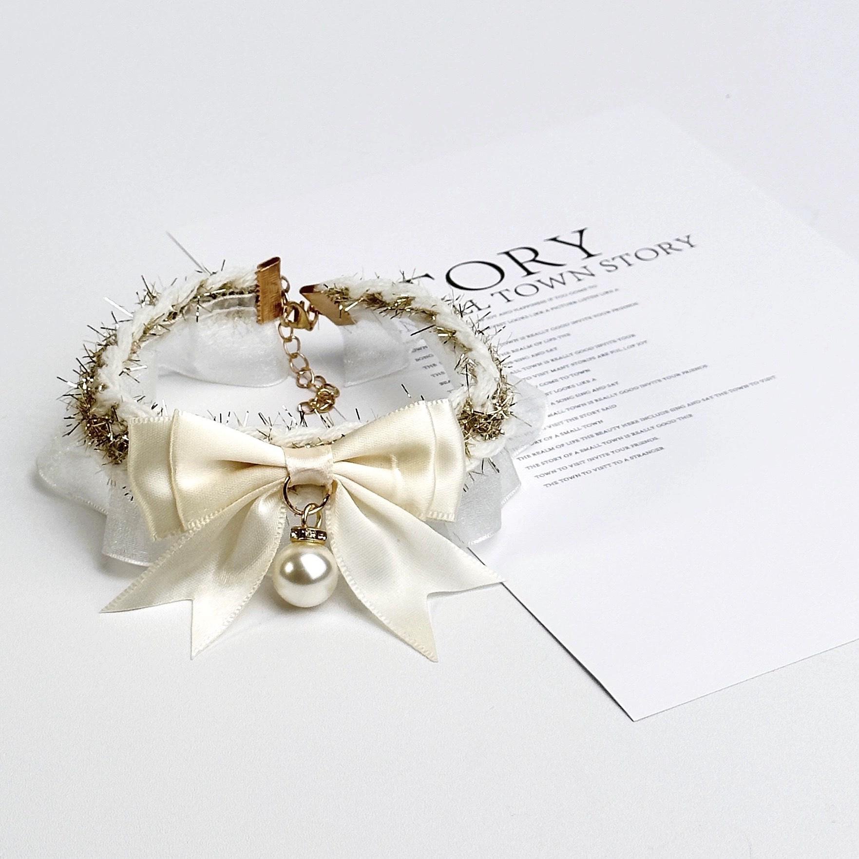 

Ошейник для кошек и собак, милый кружевной бант, ошейник для кошек, регулируемое ожерелье для кошек, ювелирные изделия, милая шея, декоративные аксессуары для домашних животных, товары для животных L 30-35cm белый