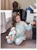 Girls' Spring/Autumn Cartoon Pajama Set – Cute Long Sleeve & Pants for Indoors/Outdoors