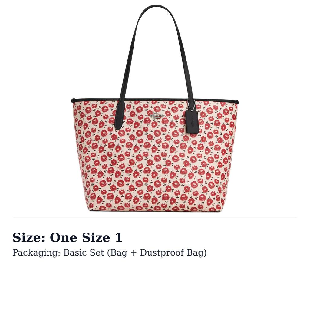COACH City Printed Coated Canvas Tote Bag, Shopping Bag, Shoulder Bag Large Women's Red CBI50-SVWGZ