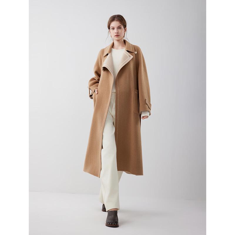 ELLE 100% Merino Wool French Double-Sided Wool Coat