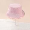 Winter Bucket Hat Cozy Faux Lambswool Double-sided Reversible Thickened Fleece Solid Color Keep Warm Fisherman Hat