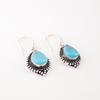 Natural Blue Cat's Eye Gemstone 925 Solid Silver Jewelry Handmade Earrings 1.6" EE-164-38